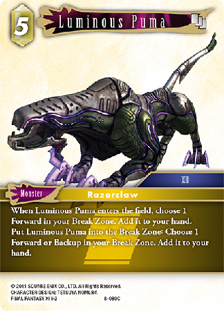 Luminous Puma - 8-080C - Opus VIII - Card Cavern