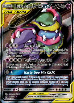 Muk & Alolan Muk GX Alternate Art - 197/214 - Unbroken Bonds - Holo - Card Cavern