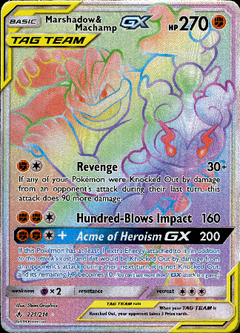 Marshadow & Machamp GX Hyper Rare - 221/214 - Unbroken Bonds - Holo - Card Cavern