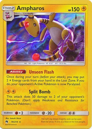 Ampharos - 78/214 - Lost Thunder - Holo - Card Cavern