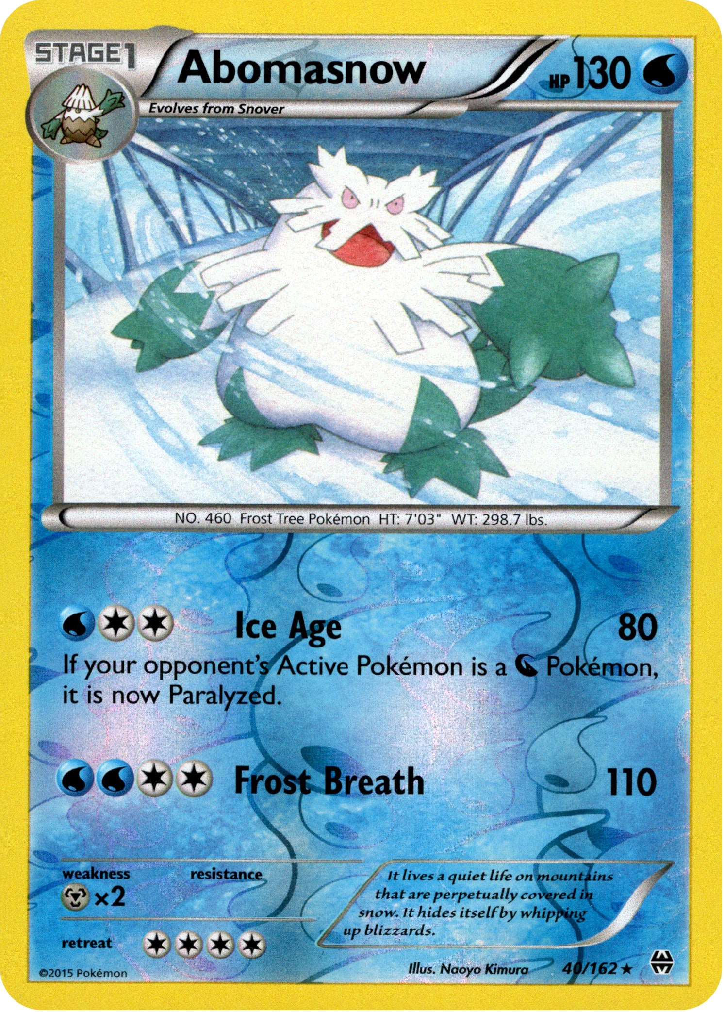 Abomasnow - 40/162 - BREAKthrough - Reverse Holo - Card Cavern