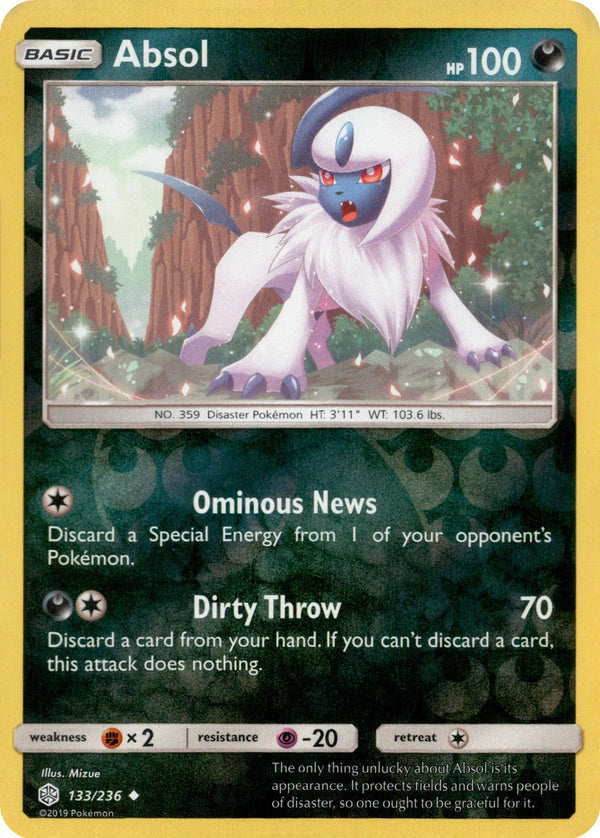 Absol - 133/236 - Cosmic Eclipse - Reverse Holo - Card Cavern