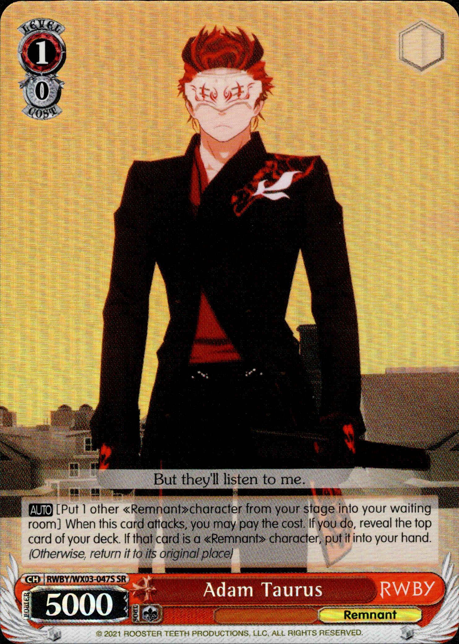 Adam Taurus - RWBY/WX03-047S - RWBY - Card Cavern