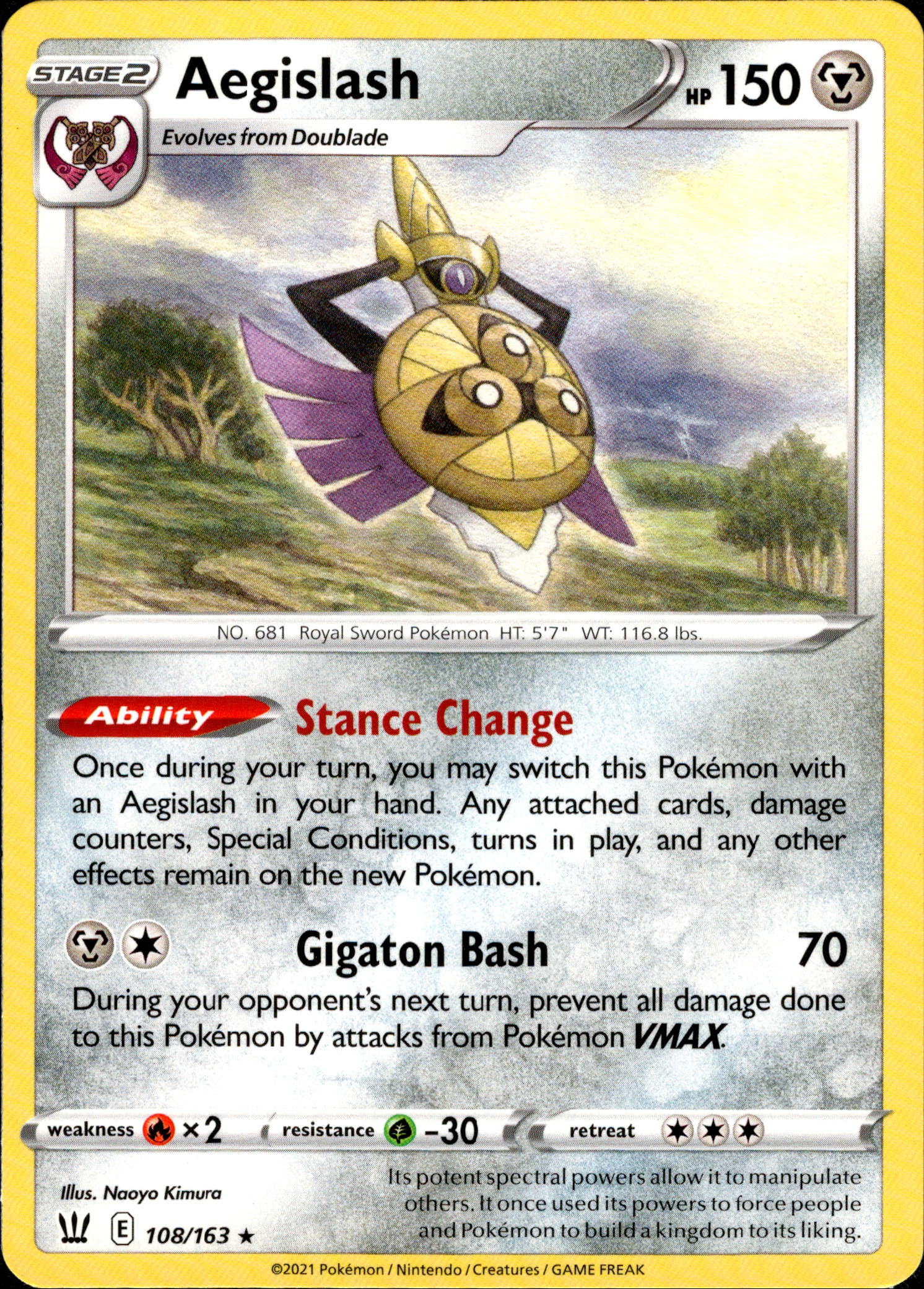 Aegislash - 108/163 - Battle Styles - Card Cavern