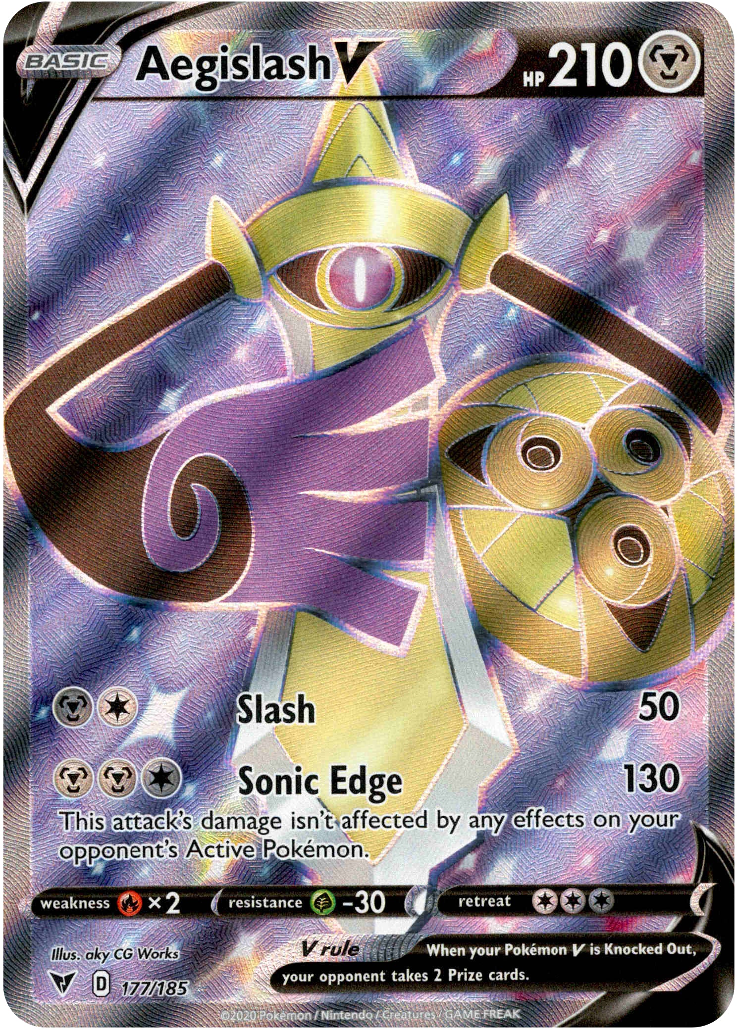 Aegislash V Full Art - 177/185 - Vivid Voltage - Holo - Card Cavern