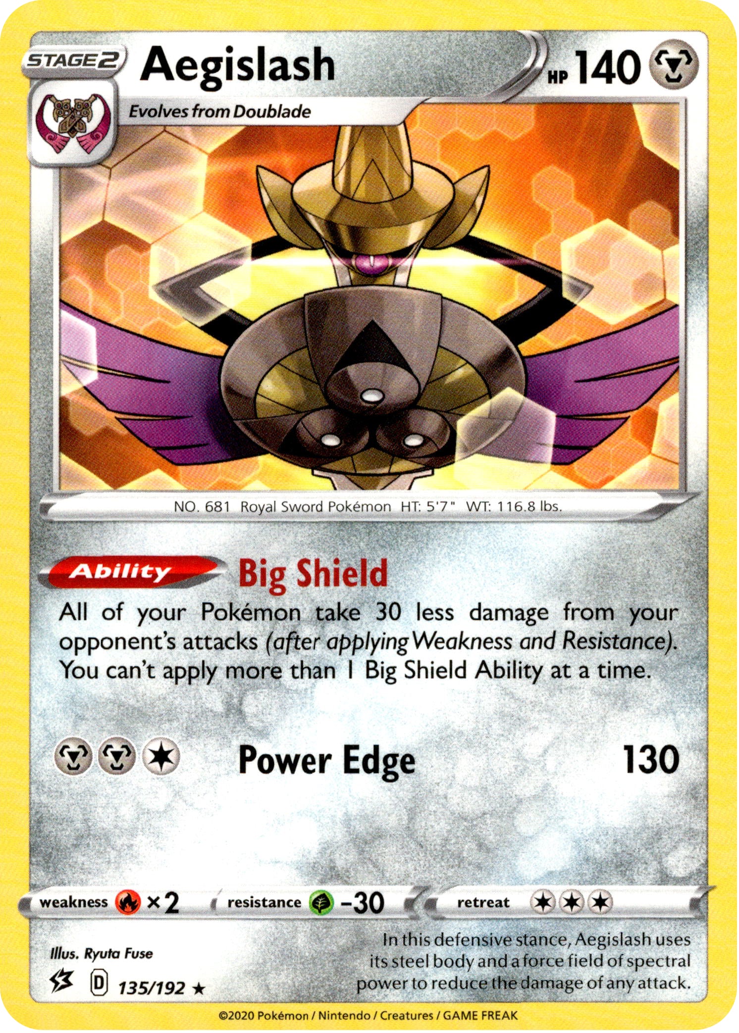 Aegislash - 135/192 - Rebel Clash - Card Cavern
