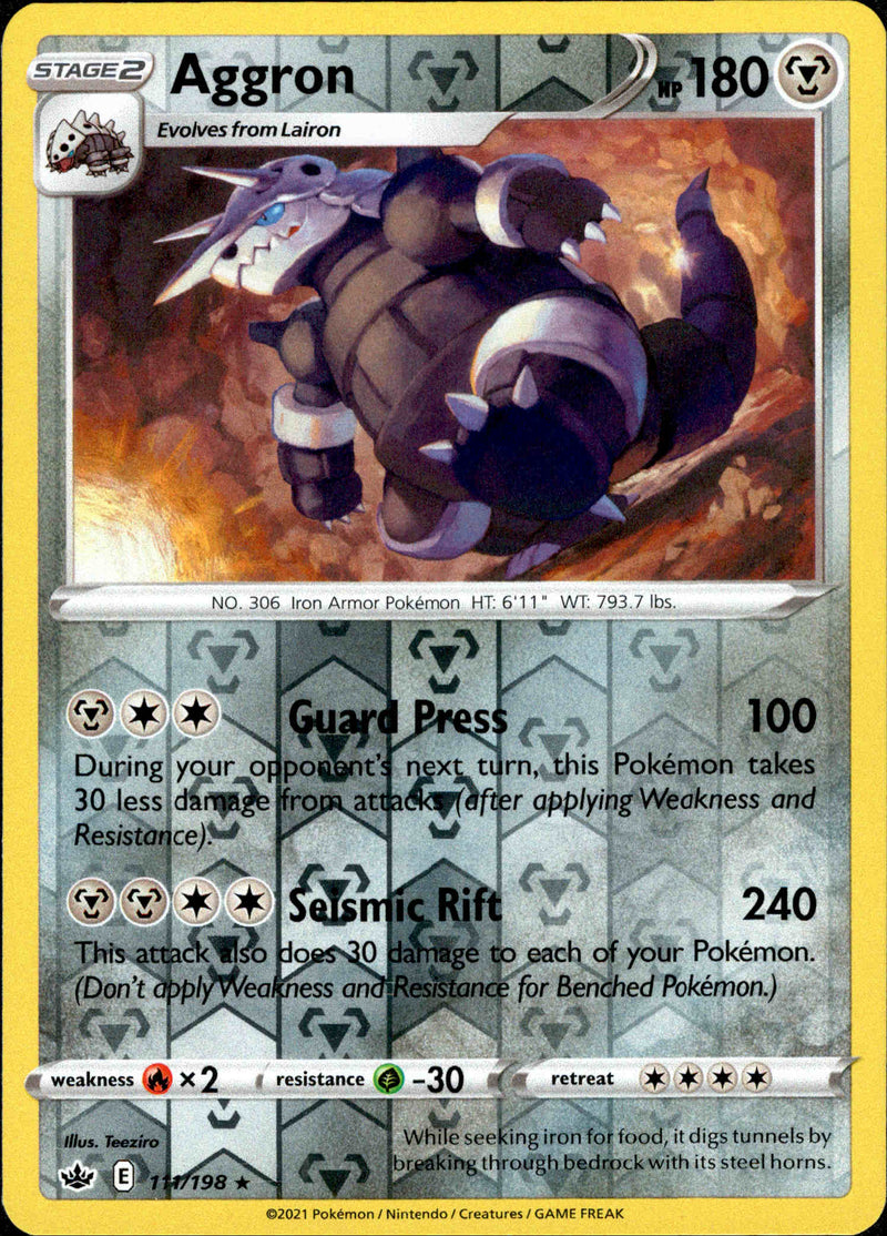Aggron - 111/198 - Chilling Reign - Reverse Holo - Card Cavern
