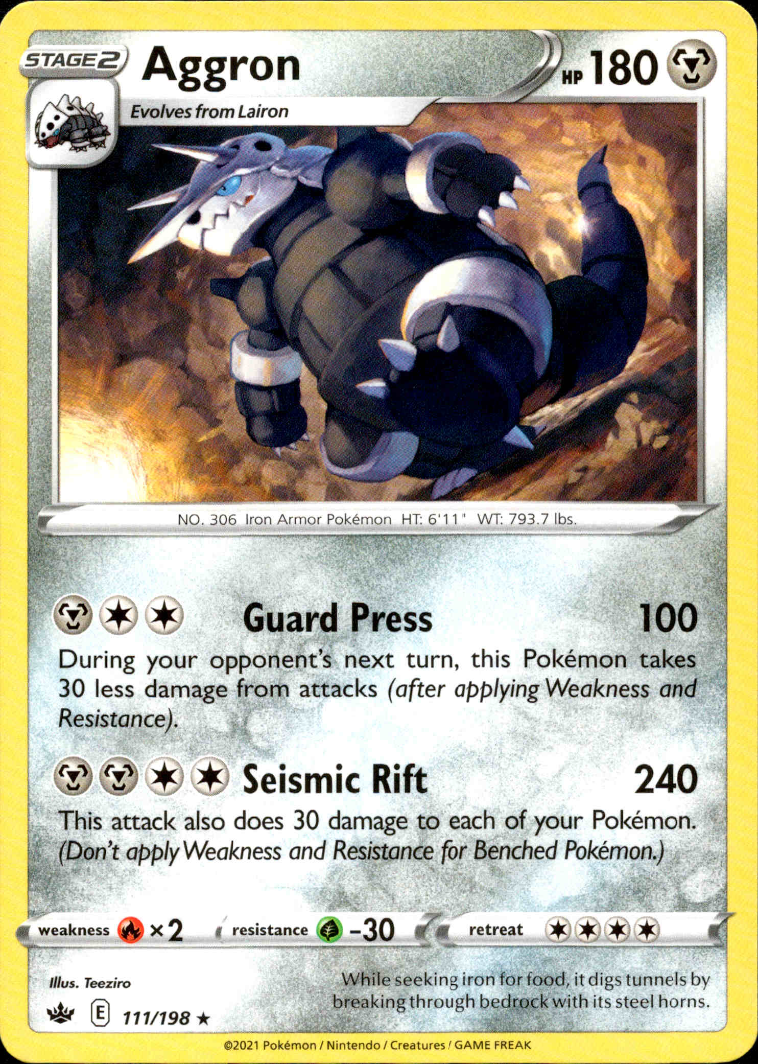 Aggron - 111/198 - Chilling Reign - Card Cavern