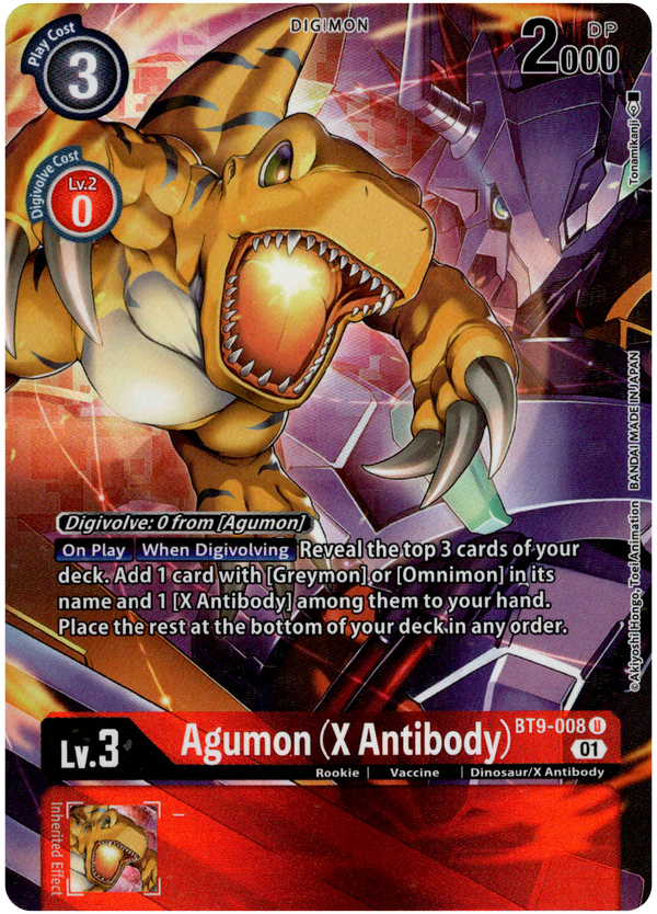 Agumon (X Antibody) Alternate Art - BT9-008 U - X Record - Foil - Card Cavern