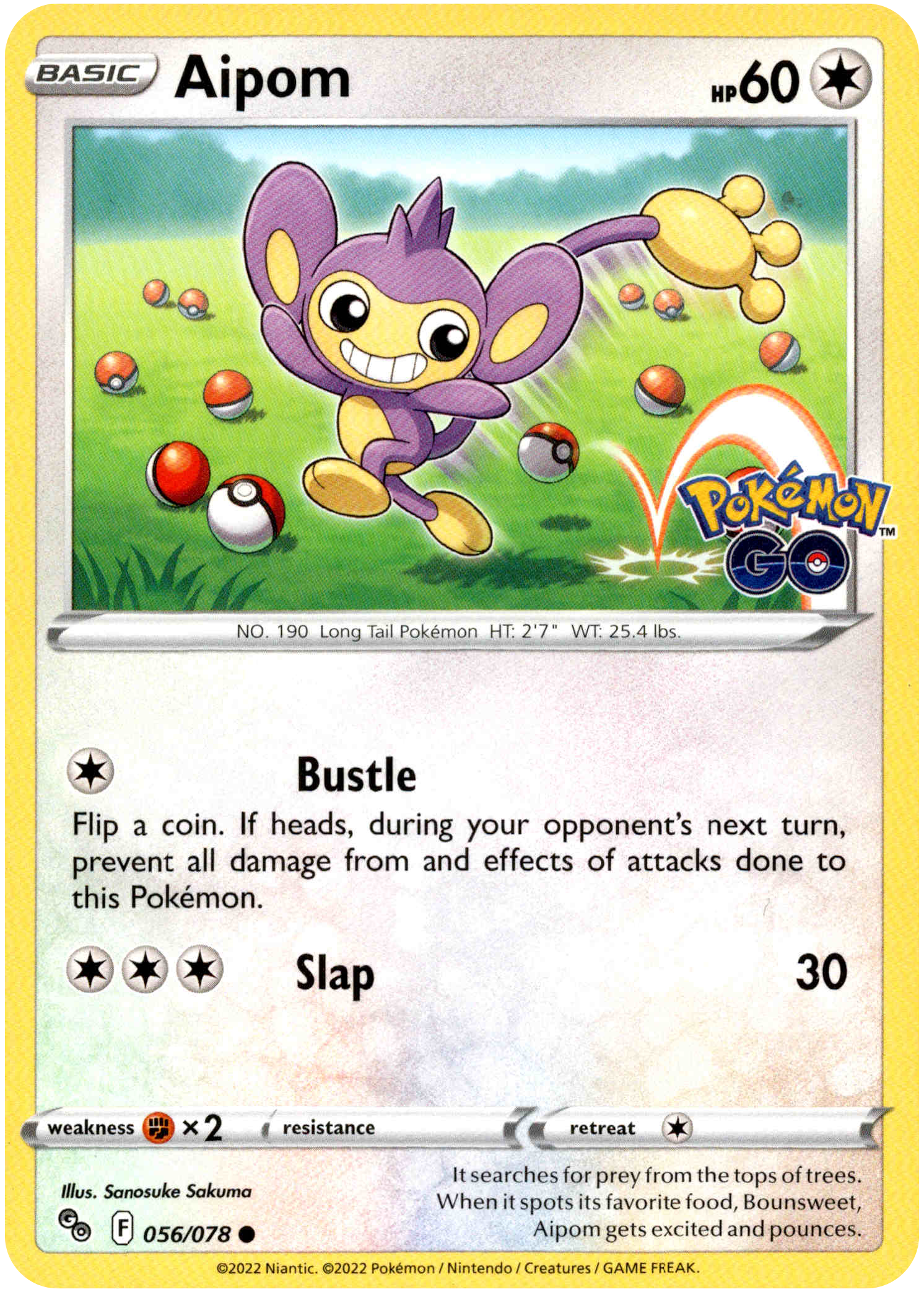 Aipom - 056/078 - Pokemon Go - Card Cavern