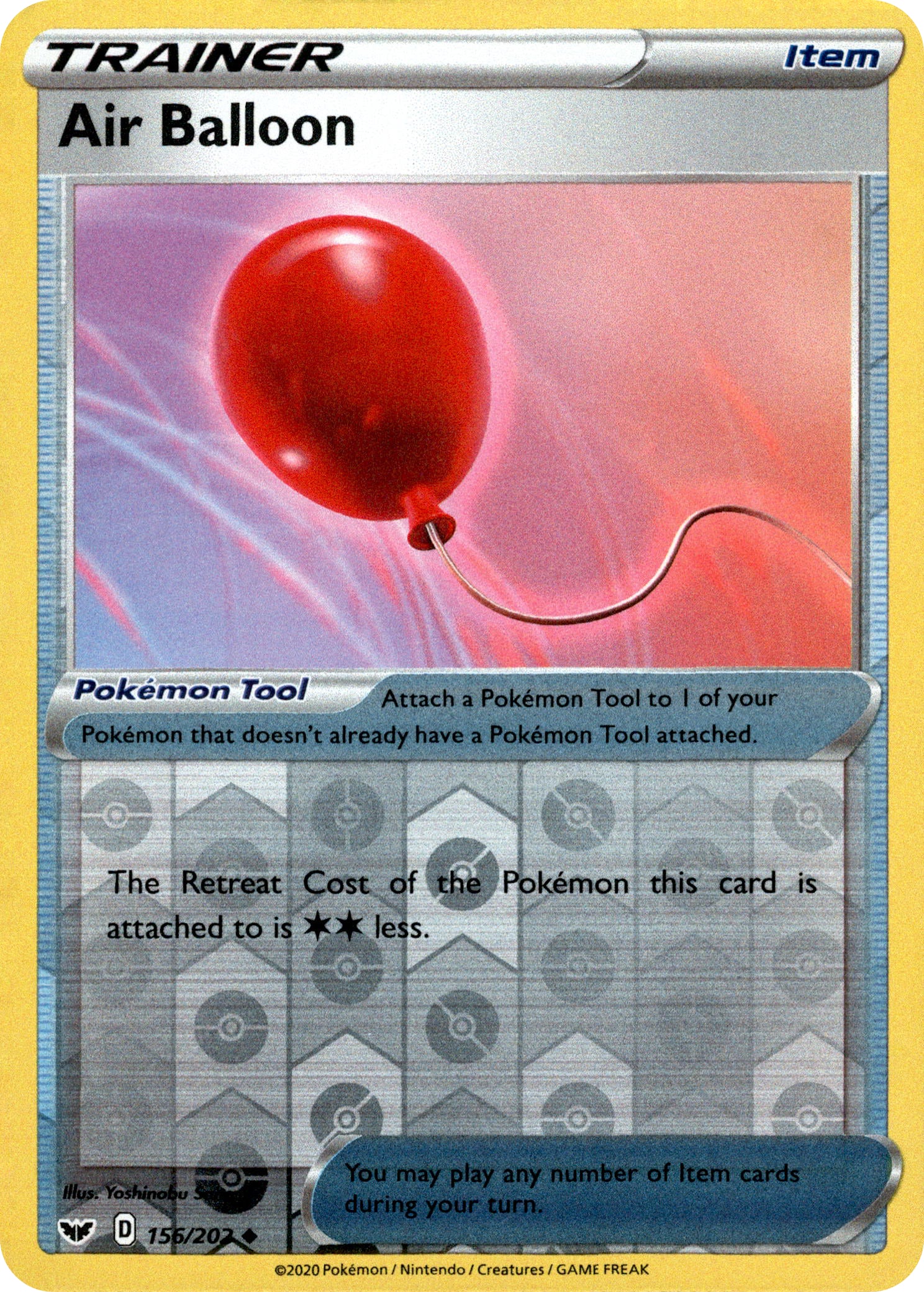 Air Balloon - 156/202 - Sword & Shield - Reverse Holo - Card Cavern