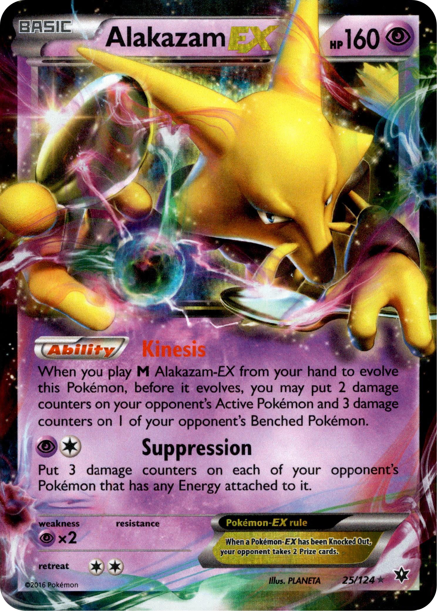 Alakazam EX - 25/124 - Fates Collide - Holo - Card Cavern