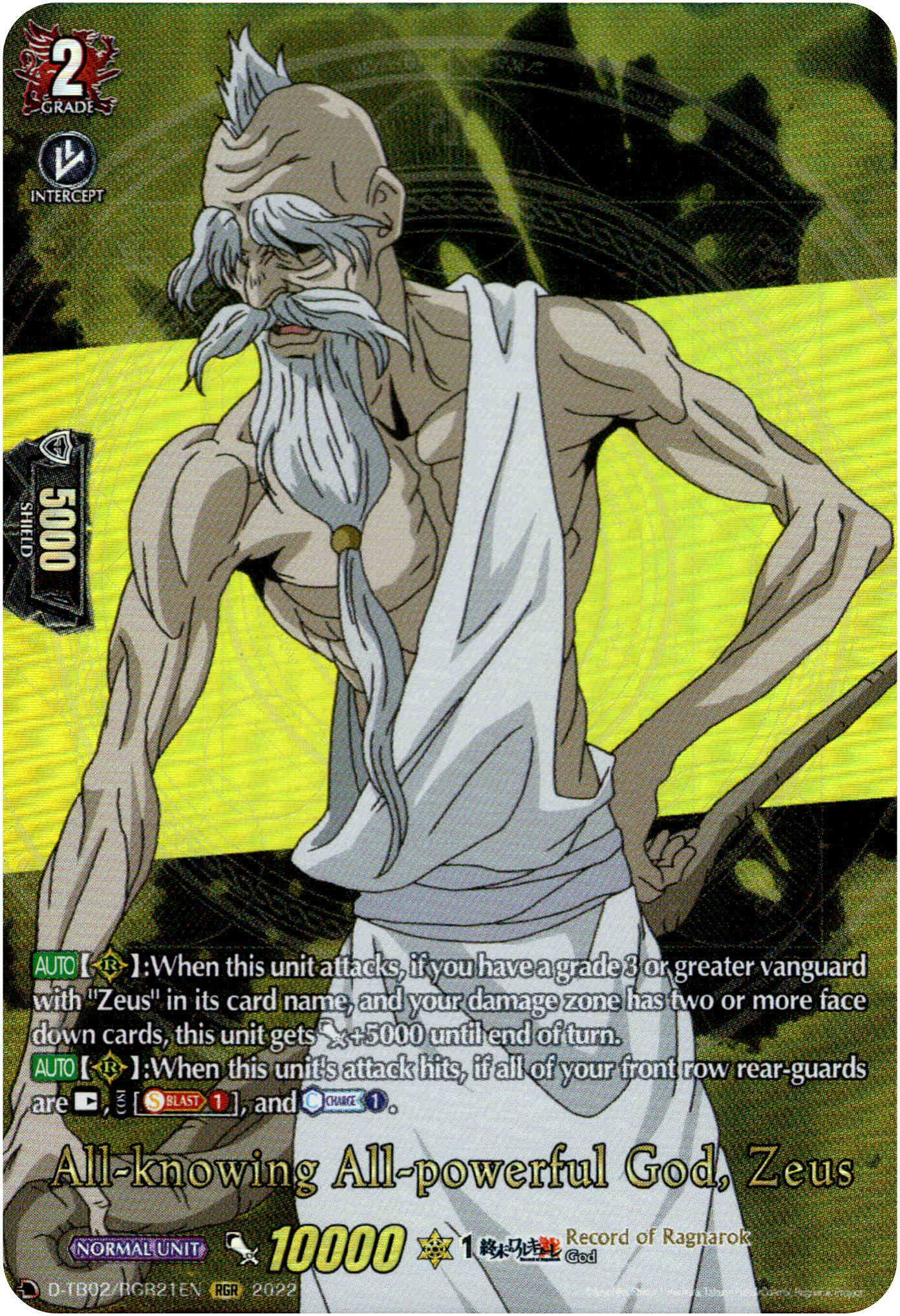 All-knowing All-powerful God, Zeus - D-TB02/RGR21EN - Record of Ragnarok - Card Cavern