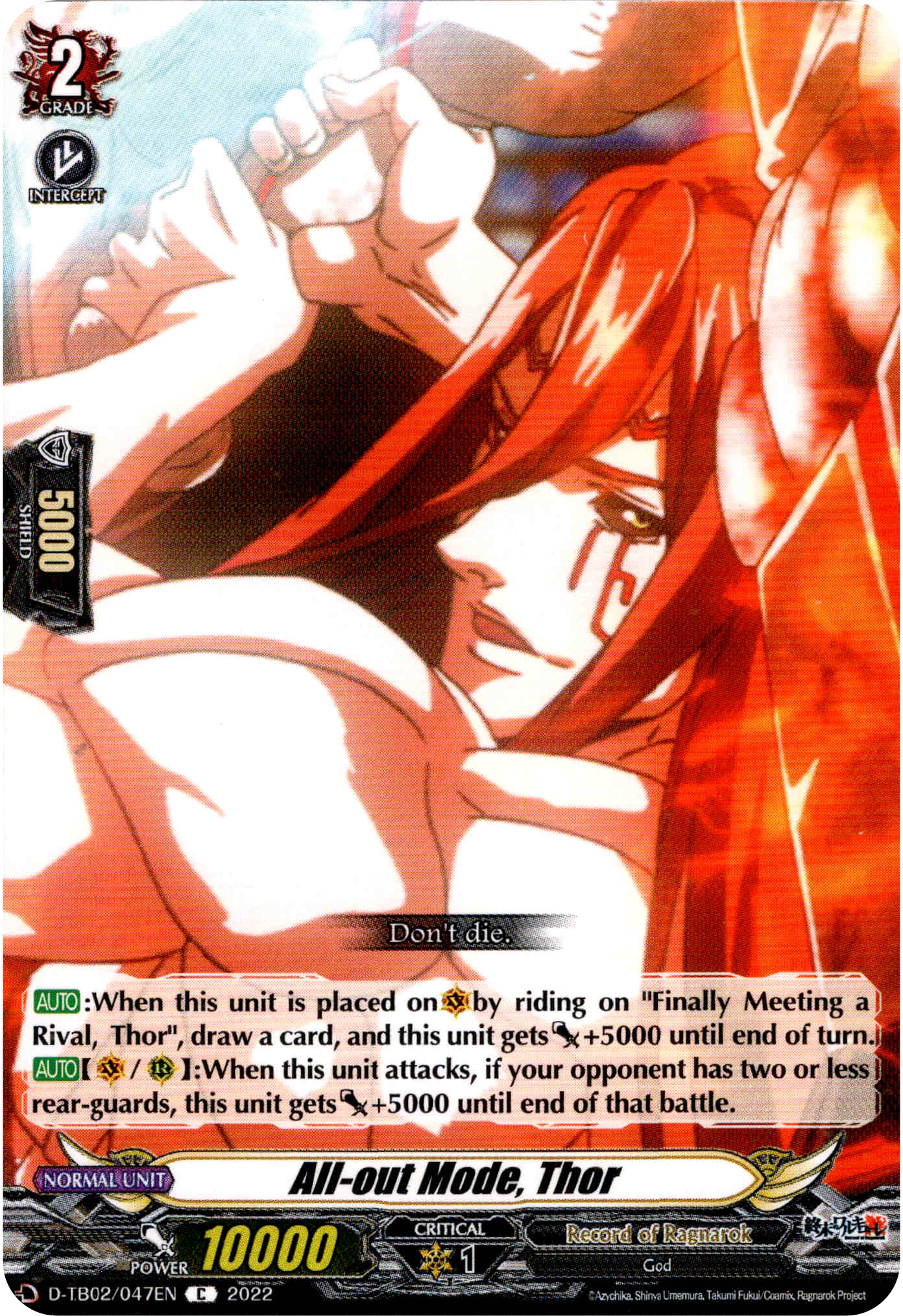 All-out Mode, Thor - D-TB02/047EN - Record of Ragnarok - Card Cavern