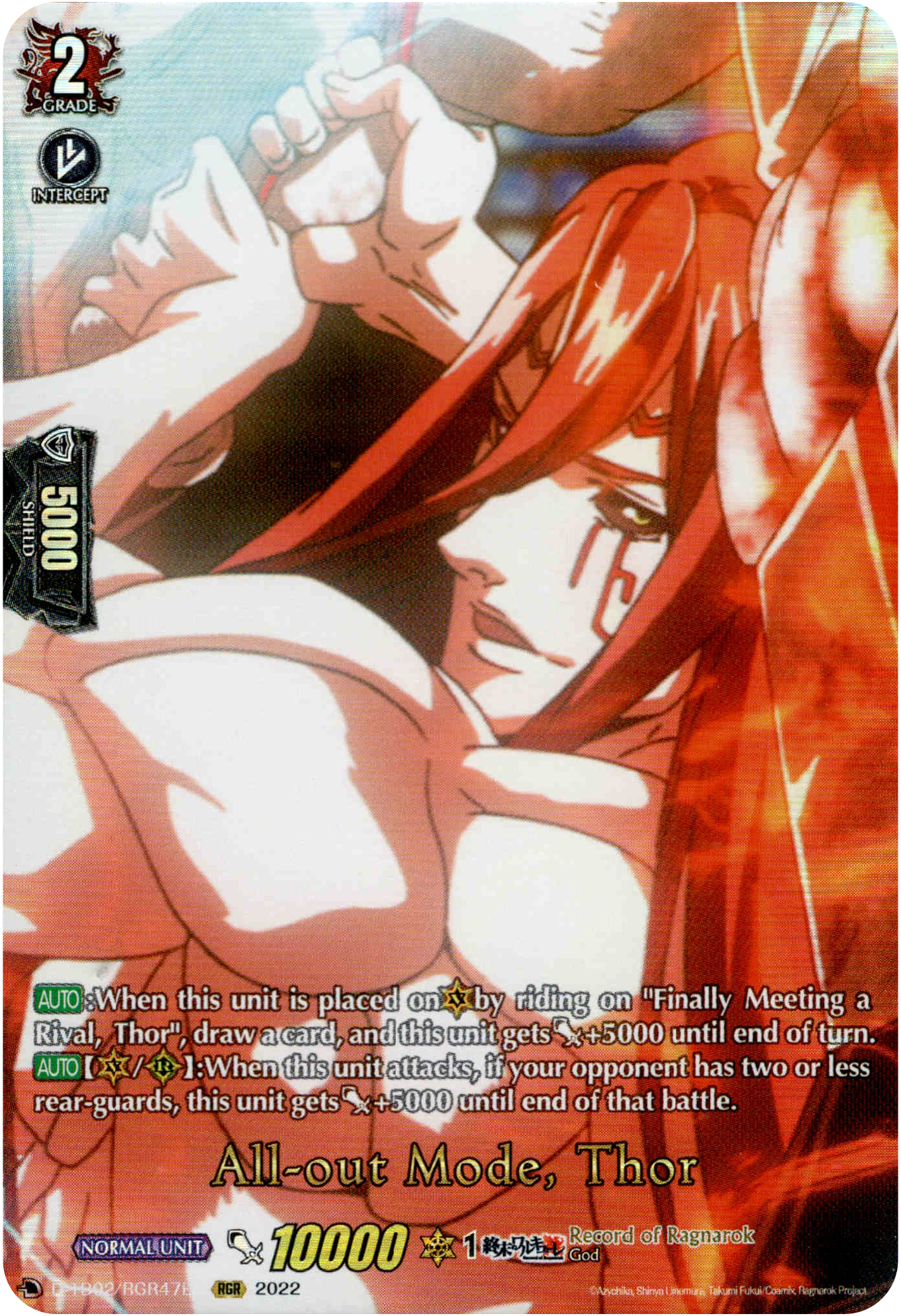 All-out Mode, Thor - D-TB02/RGR47EN - Record of Ragnarok - Card Cavern