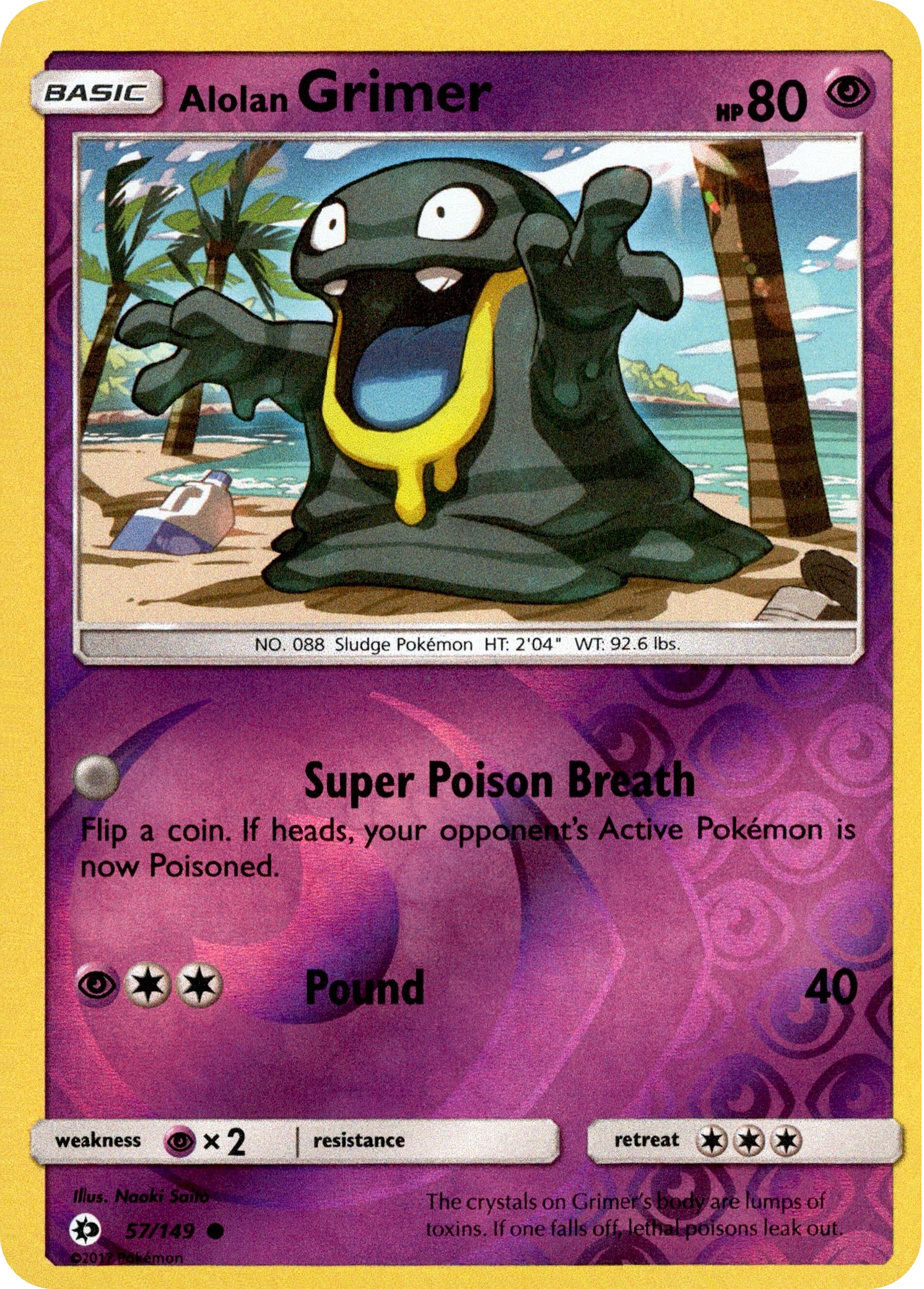 Alolan Grimer - 57/149 - Sun & Moon - Reverse Holo - Card Cavern