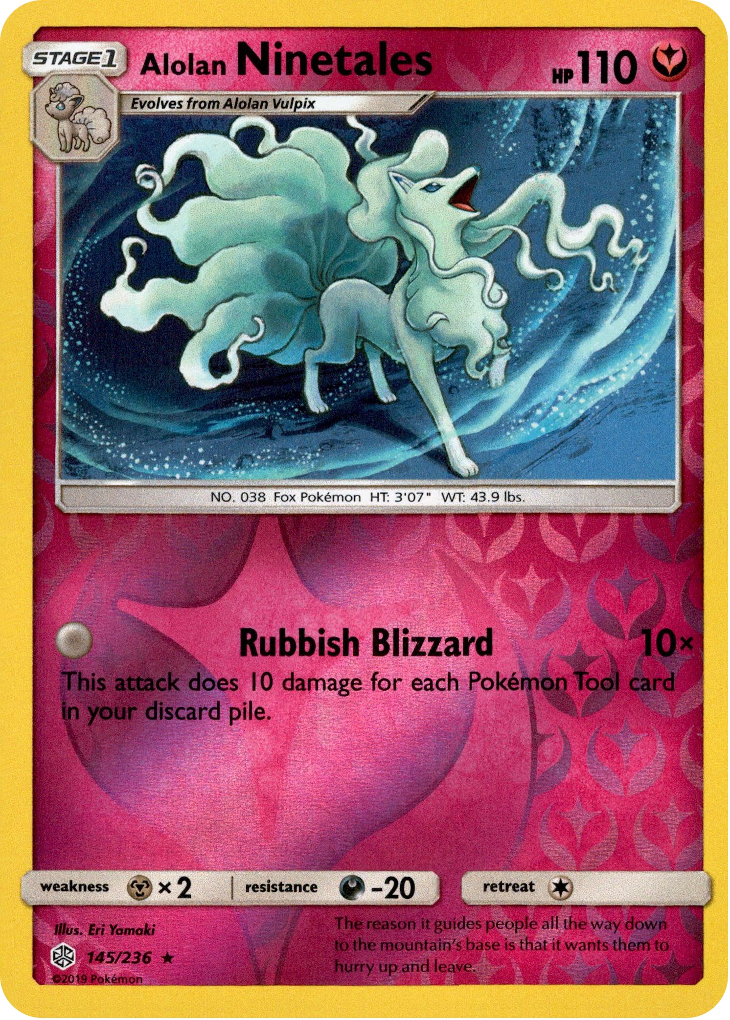 Alolan Ninetales - 145/236 - Cosmic Eclipse - Reverse Holo - Card Cavern
