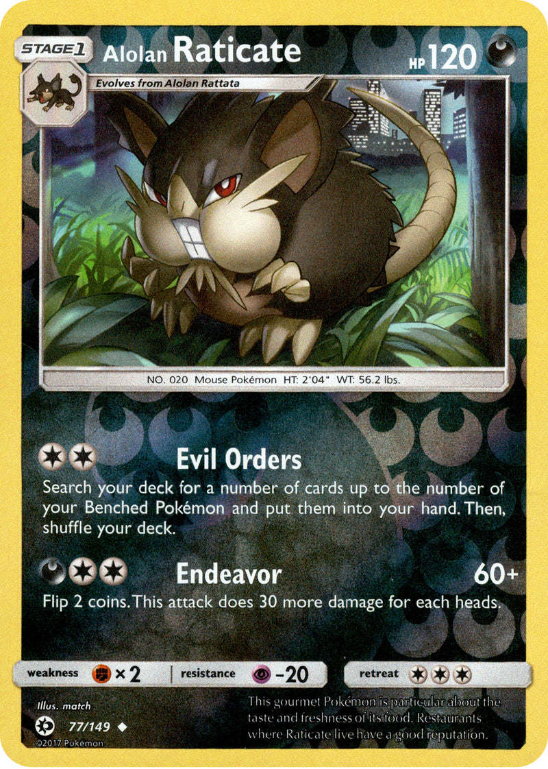 pokemon raticate card Alolan Raticate - 77/149 - Sun & Moon