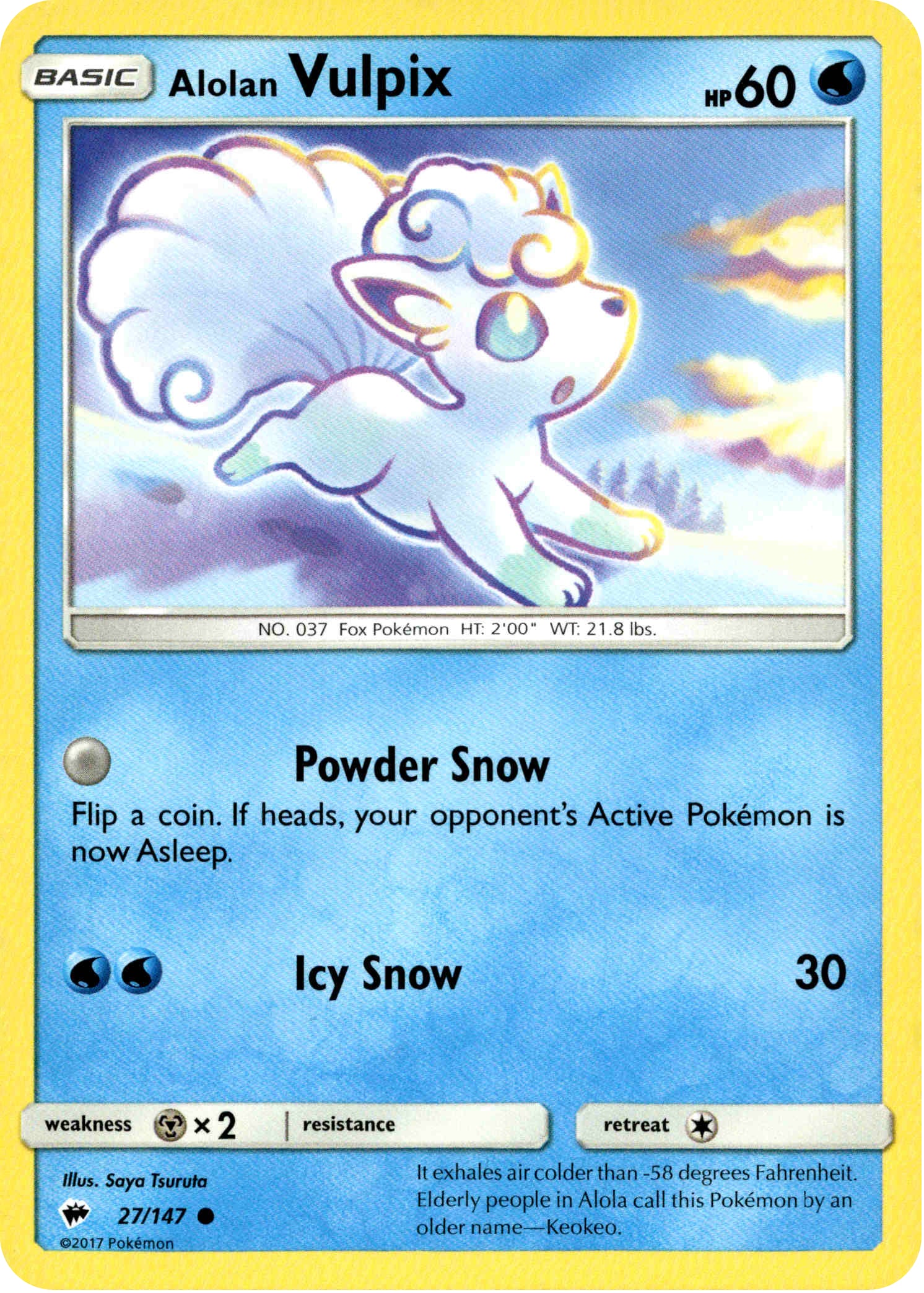 Alolan Vulpix - 27/147 - Burning Shadows - Card Cavern