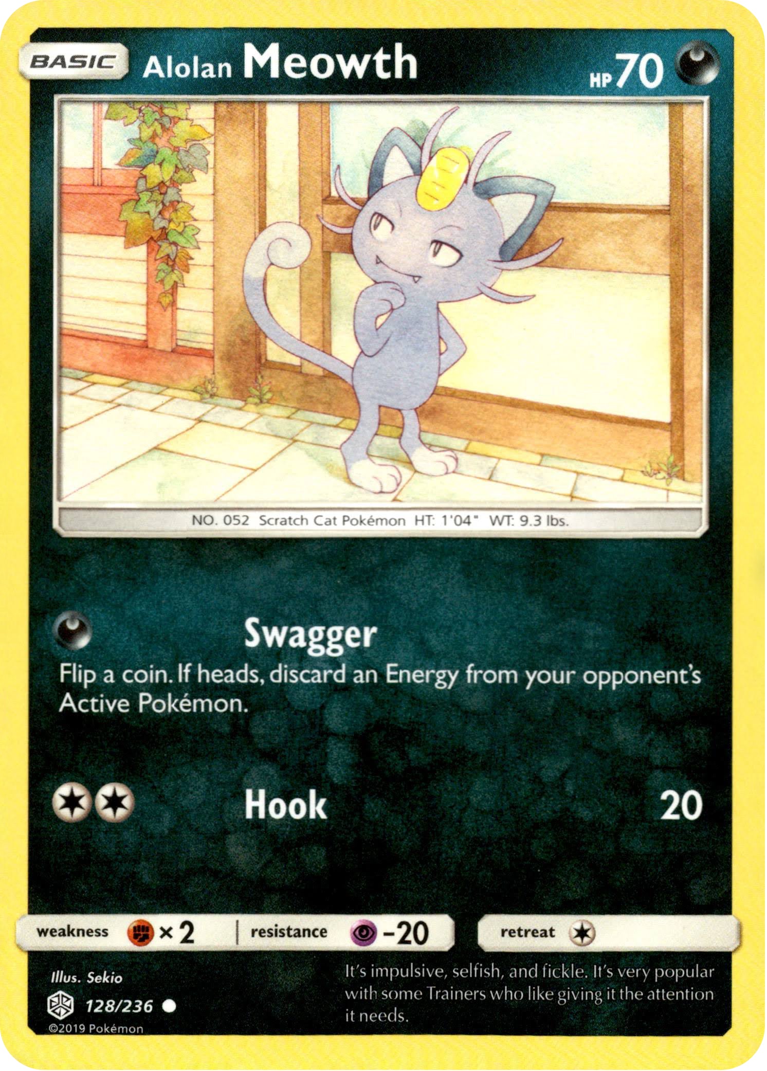 Alolan Meowth - 128/236 - Cosmic Eclipse - Card Cavern