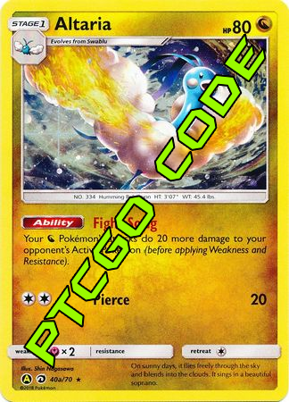 Altaria 40a/70 PTCGO Code - Card Cavern
