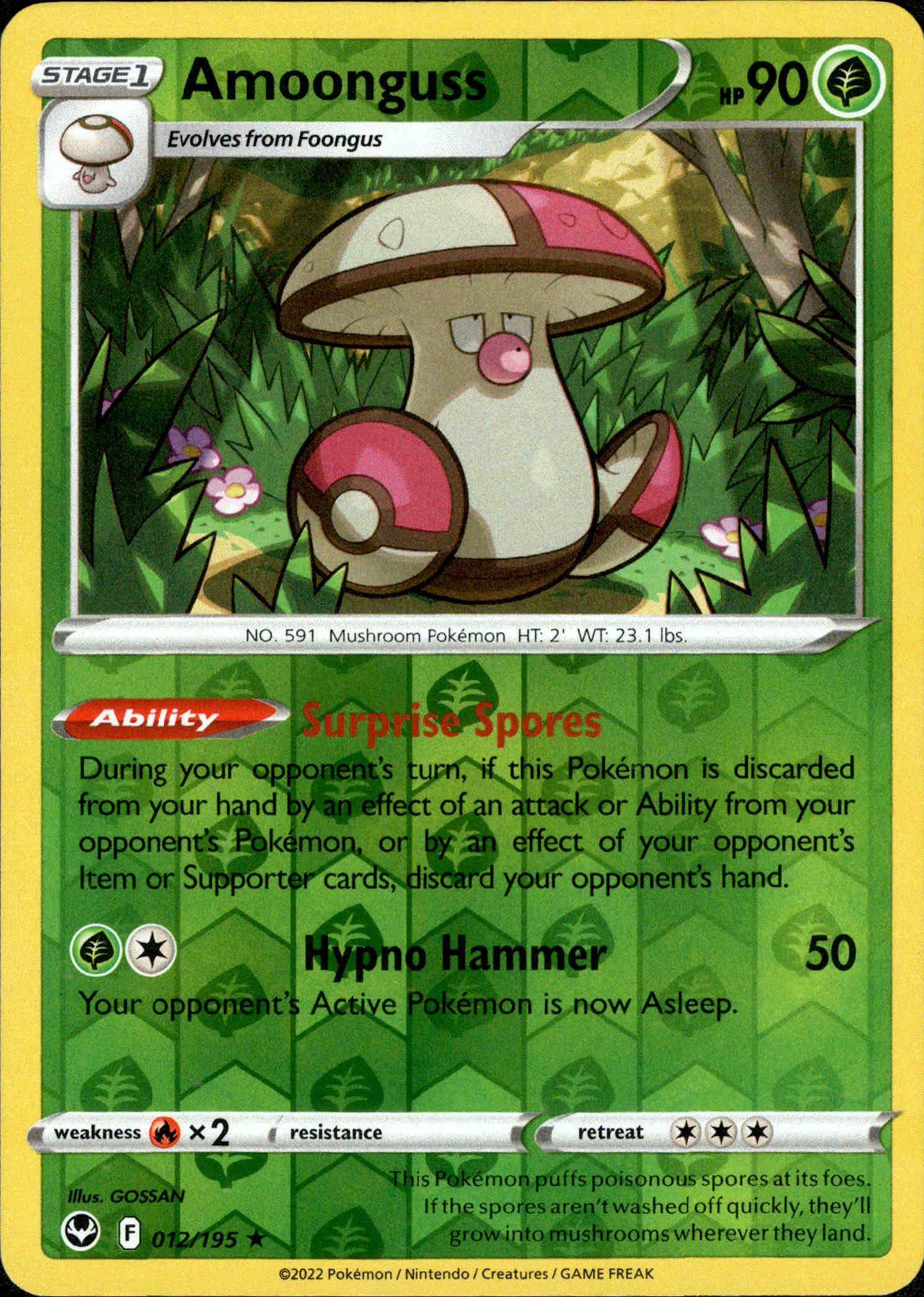 Amoonguss - 012/195 - Silver Tempest - Reverse Holo - Card Cavern