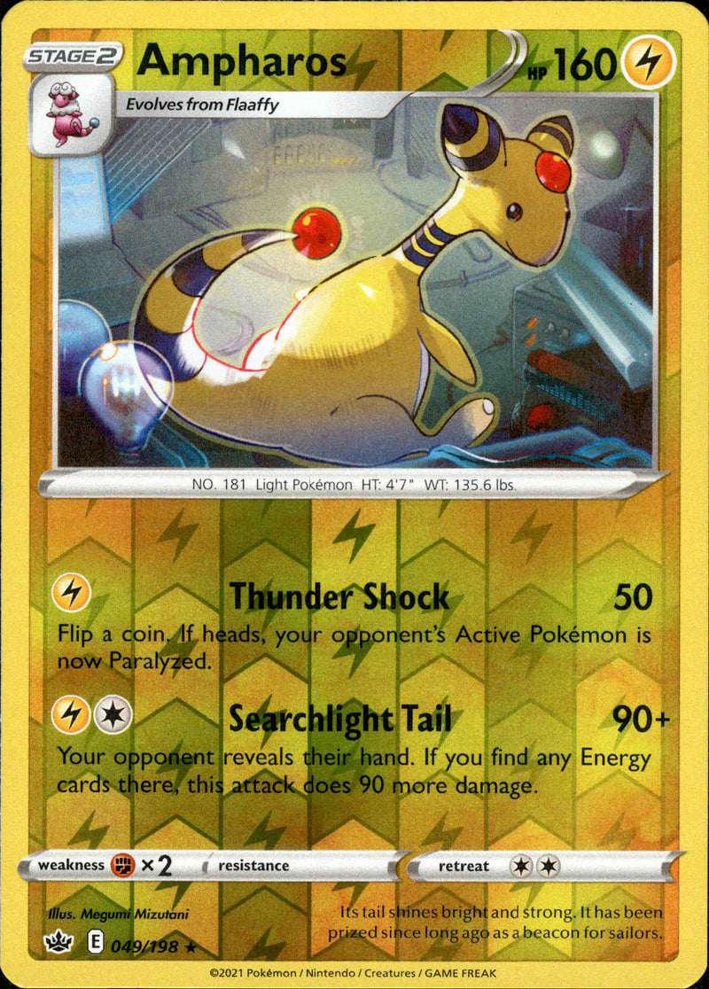Ampharos - 049/198 - Chilling Reign - Reverse Holo Card Cavern Trading Cards, LLC Ampharos - 049/198 - Chilling Reign - Reverse Holo Card Cavern Trading Cards, LLC