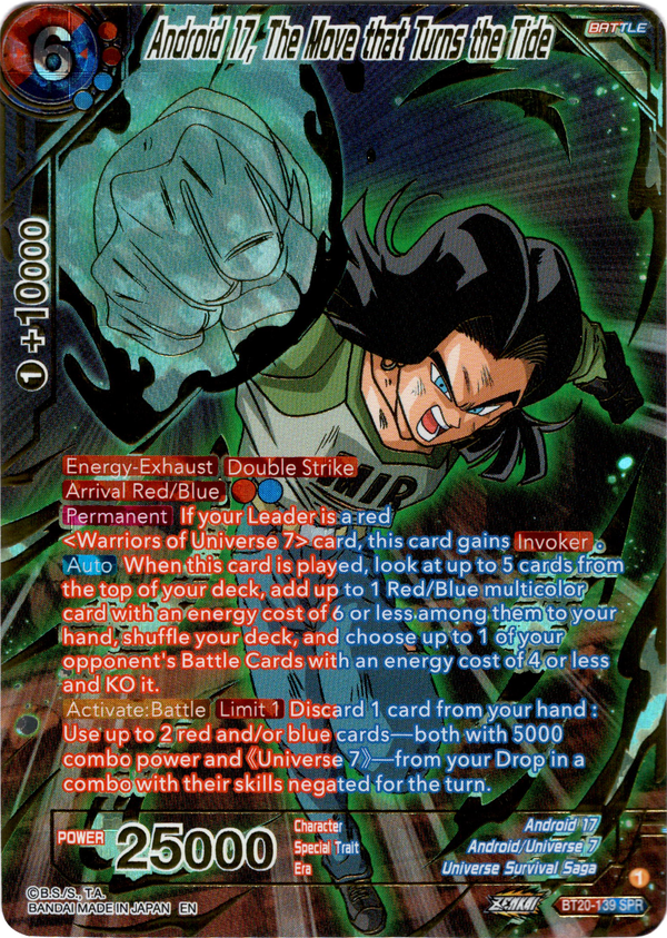 Android 17, The Move that Turns the Tide - BT20-139 SPR - Power Absorbed - Foil - Card Cavern