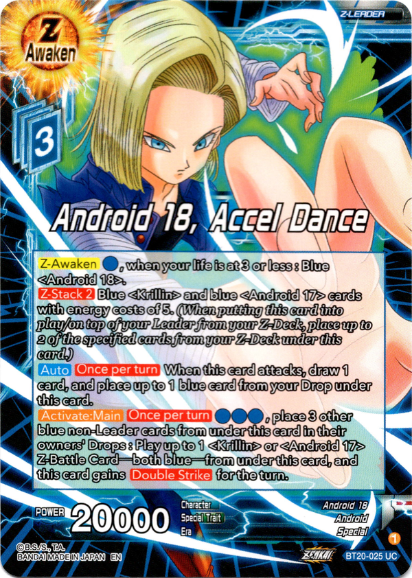Android 18, Accel Dance - BT20-025 UC - Power Absorbed - Card Cavern