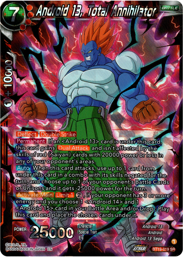 Android 13, Total Annihilator - BT19-019 - Fighter's Ambition - Foil - Card Cavern