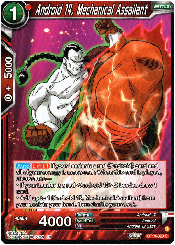 Android 14, Mechanical Assailant - BT19-023 - Fighter's Ambition - Card Cavern