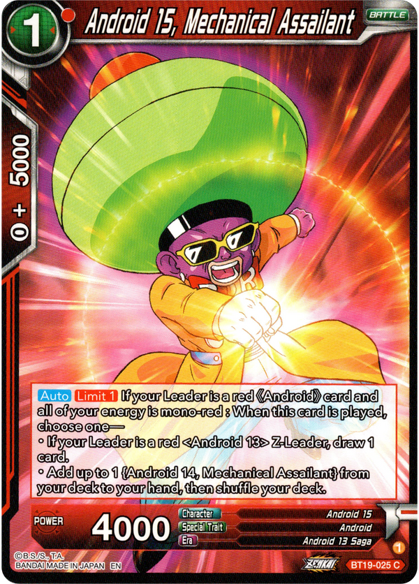 Android 15, Mechanical Assailant - BT19-025 - Fighter's Ambition - Card Cavern