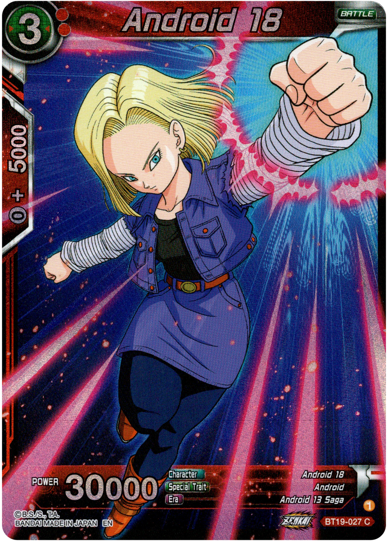 Android 18 - BT19-027 - Fighter's Ambition - Foil - Card Cavern
