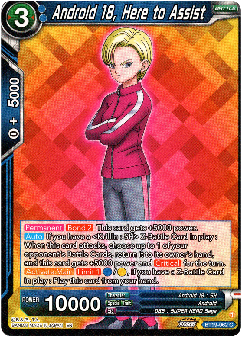 Android 18, Here to Assist - BT19-062 - Fighter's Ambition - Card Cavern