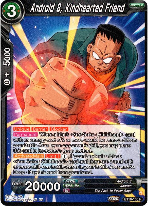 Android 8, Kindhearted Friend - BT19-136 - Fighter's Ambition - Card Cavern