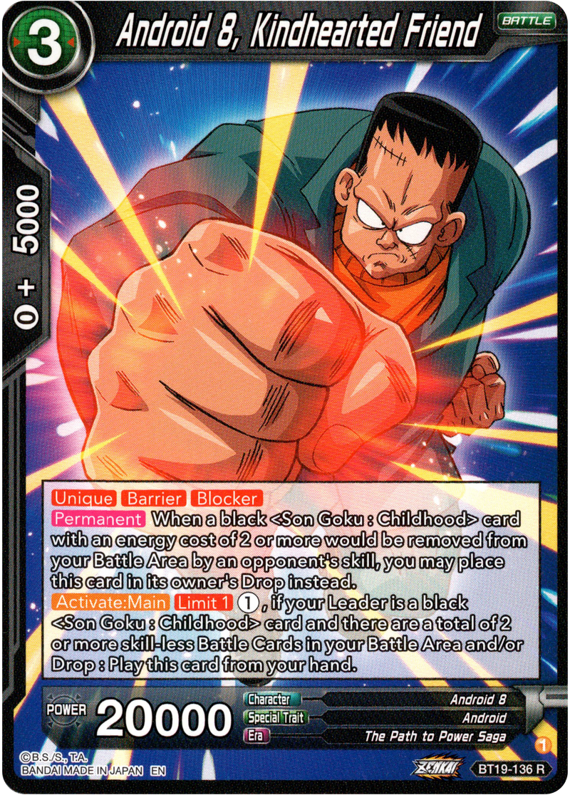Android 8, Kindhearted Friend - BT19-136 - Fighter's Ambition - Card Cavern