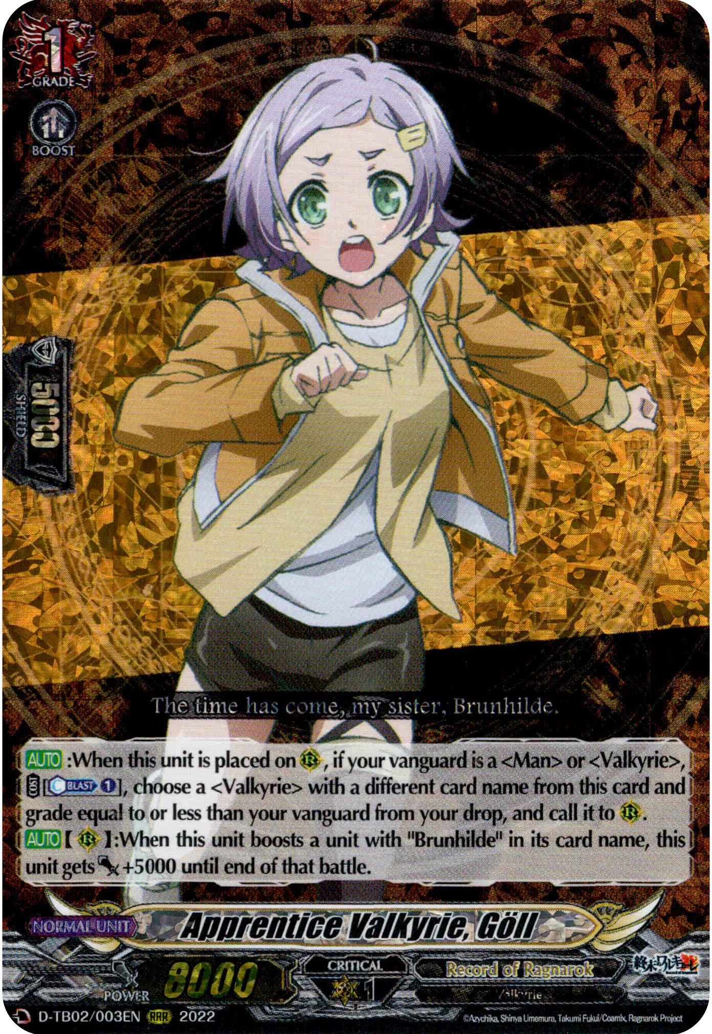 Apprentice Valkyrie, Goll - D-TB02/003EN - Record of Ragnarok - Card Cavern