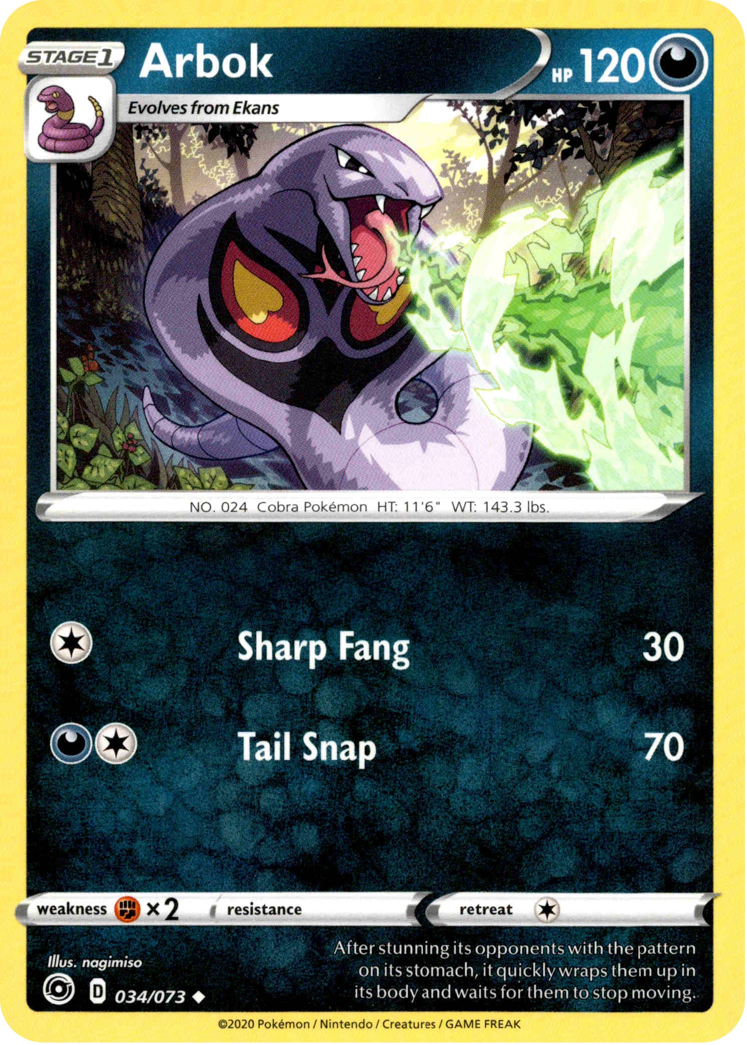 Arbok - 34/73 - Champion's Path - Card Cavern