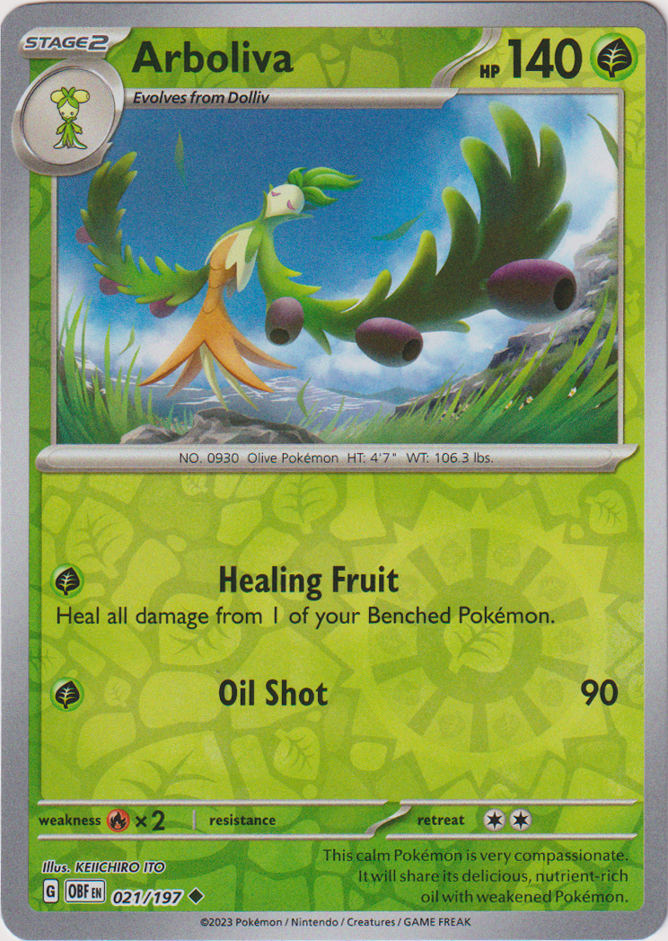 Arboliva - 021/197 - Obsidian Flames - Reverse Holo - Card Cavern