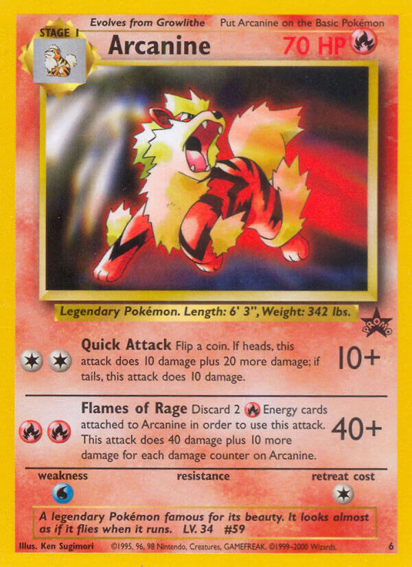 Arcanine - 6 - WoTC Promo - Card Cavern