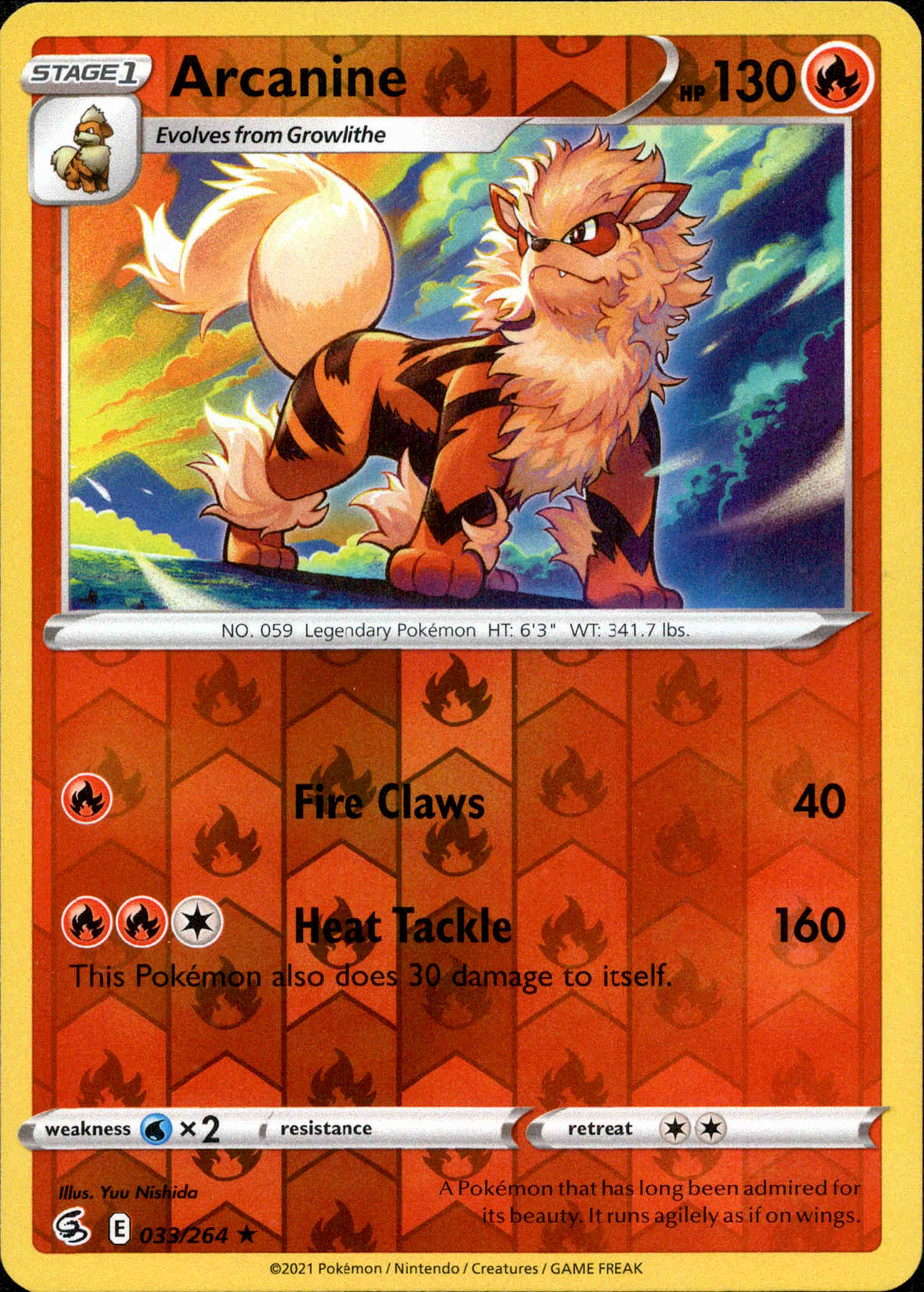 Arcanine - 033/264 - Fusion Strike - Reverse Holo - Card Cavern