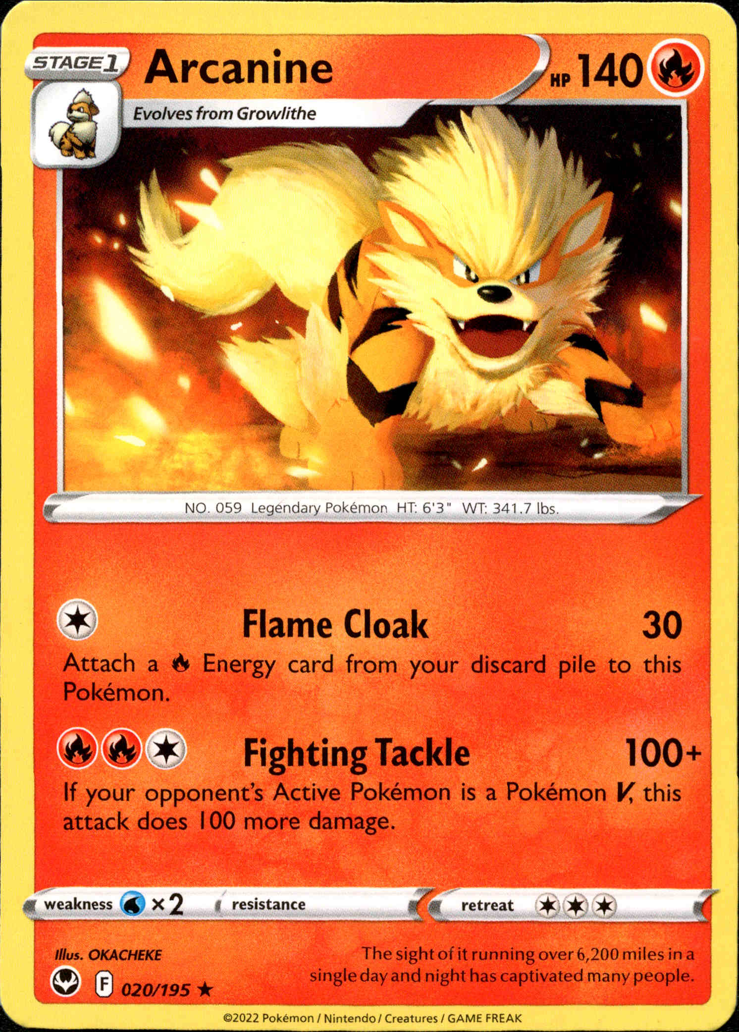 Arcanine - 020/195 - Silver Tempest - Card Cavern