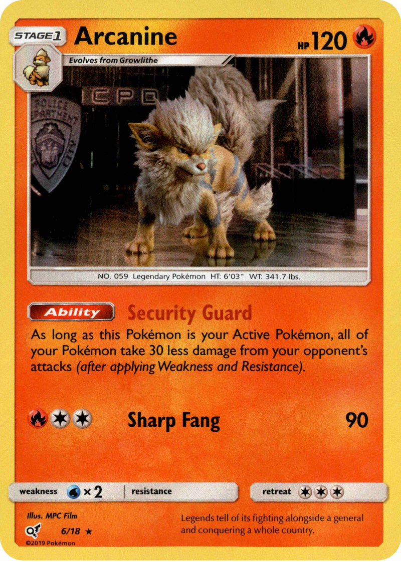 Pokemon Trading Card Game Detective Pikachu Holo Rare Arcanine #6 Pokemon Trading Card Game Detective Pikachu Holo Rare Arcanine #6