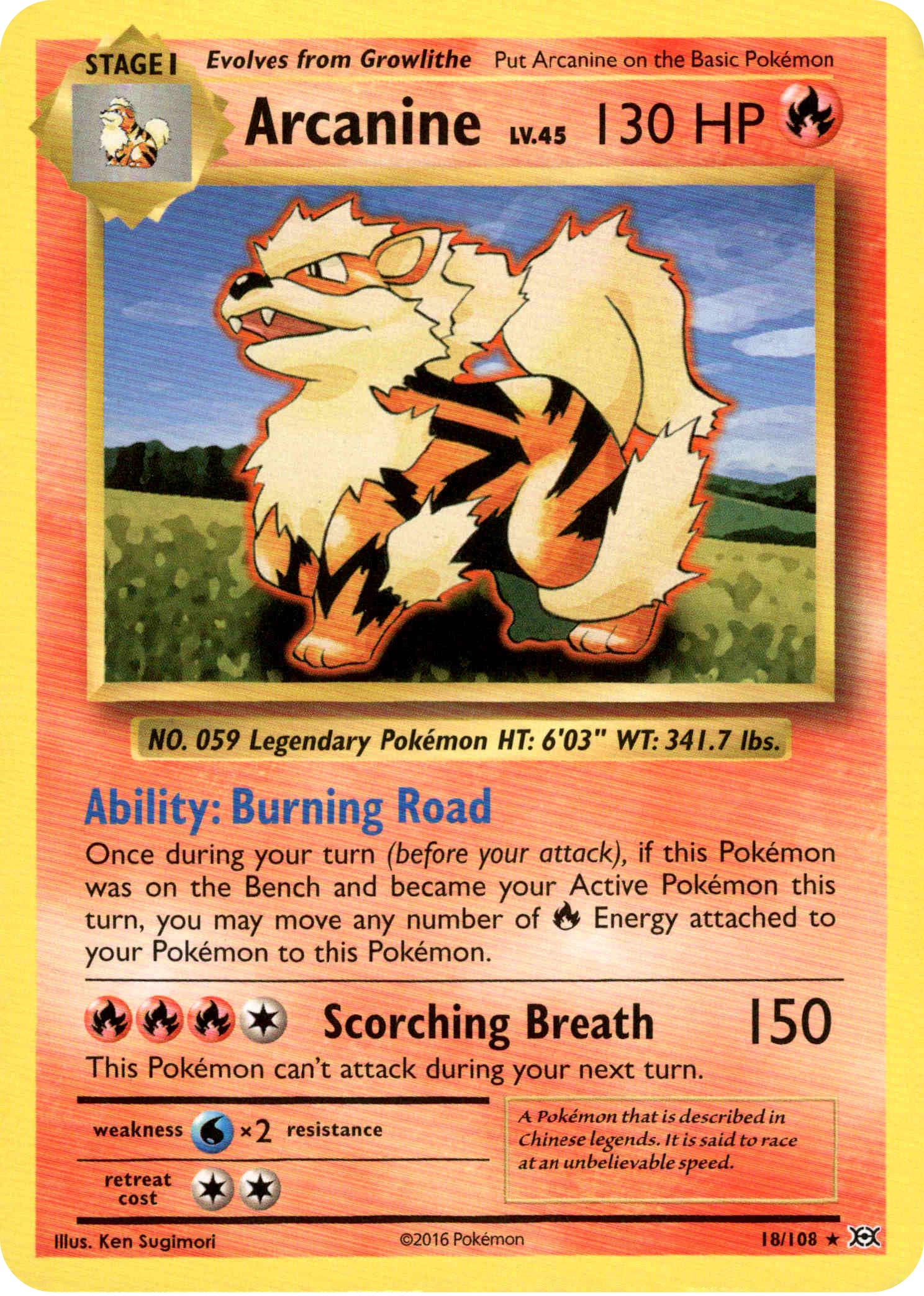 Arcanine - 18/108 - Evolutions - Card Cavern