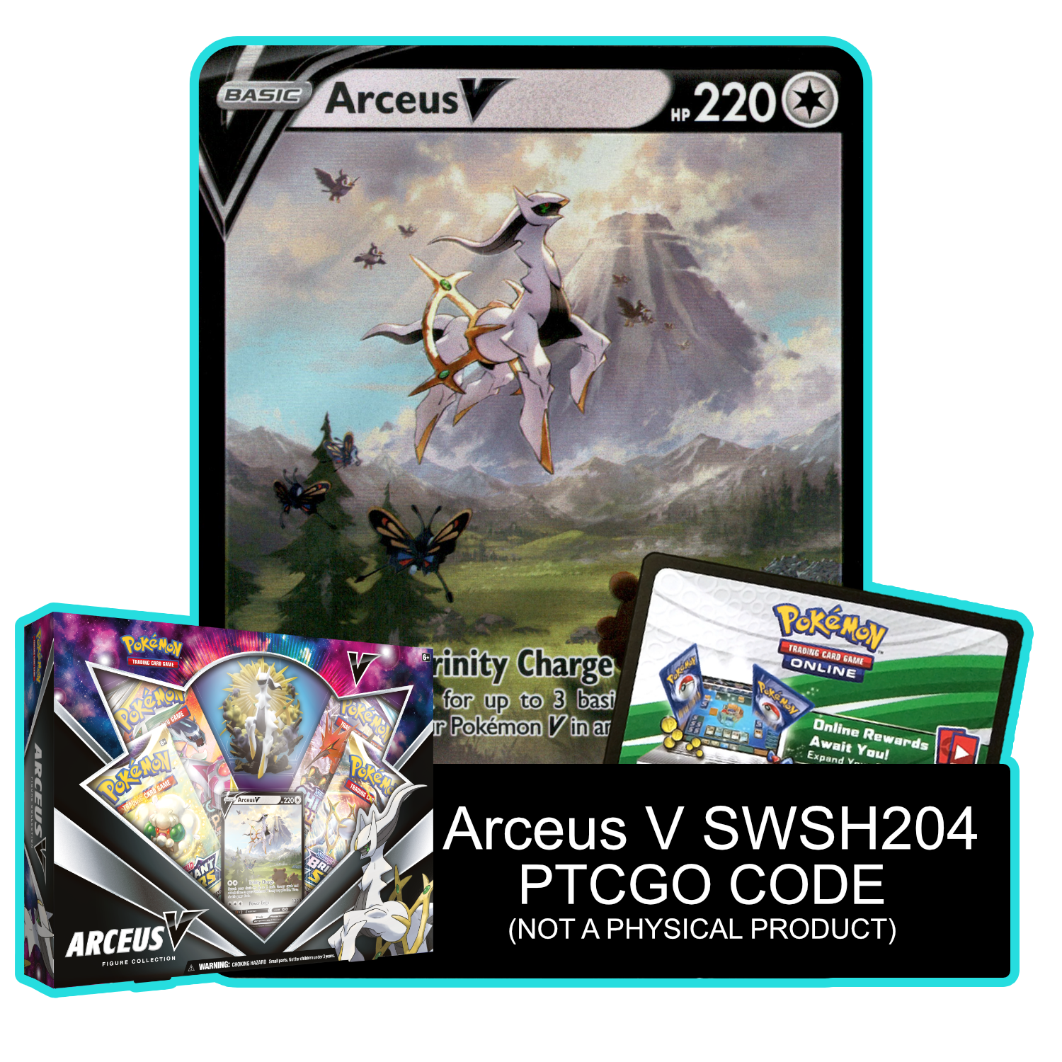 Arceus V SWSH204 - PTCGL Code - Card Cavern
