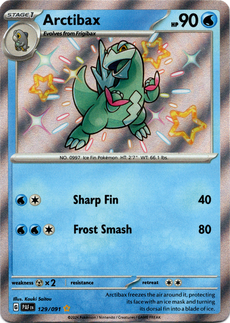 Arctibax - 129/091 - Paldean Fates - Holo Card Cavern Trading Cards, LLC Arctibax - 129/091 - Paldean Fates - Holo Card Cavern Trading Cards, LLC