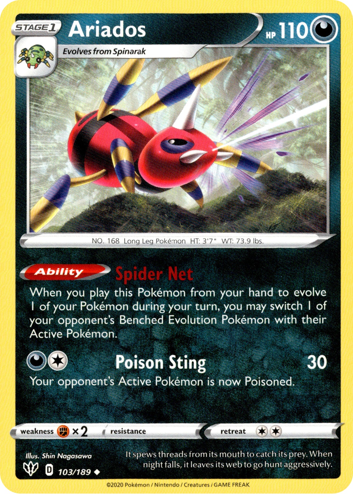 Ariados - 103/189 - Darkness Ablaze - Card Cavern