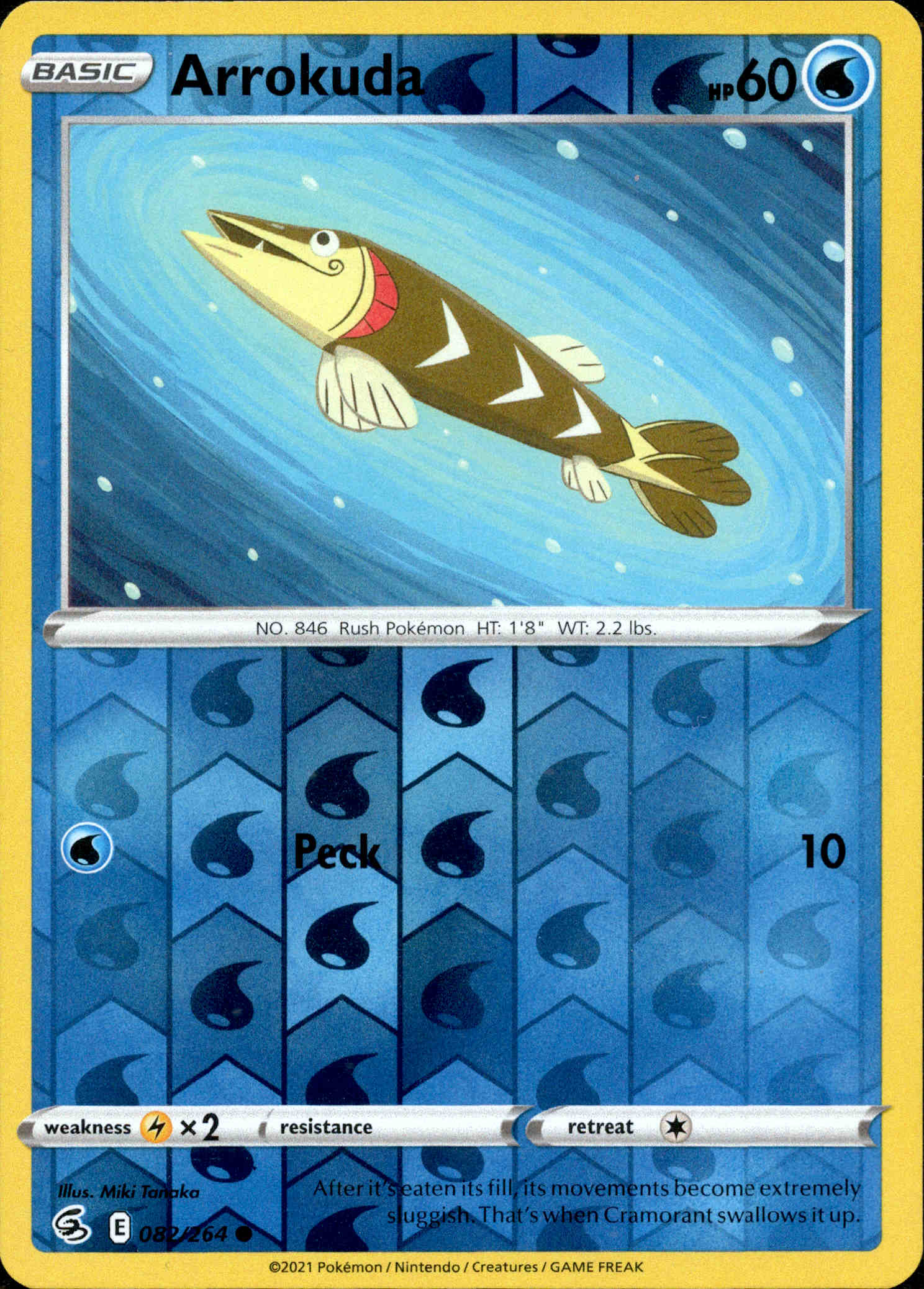 Arrokuda - 082/264 - Fusion Strike - Reverse Holo - Card Cavern