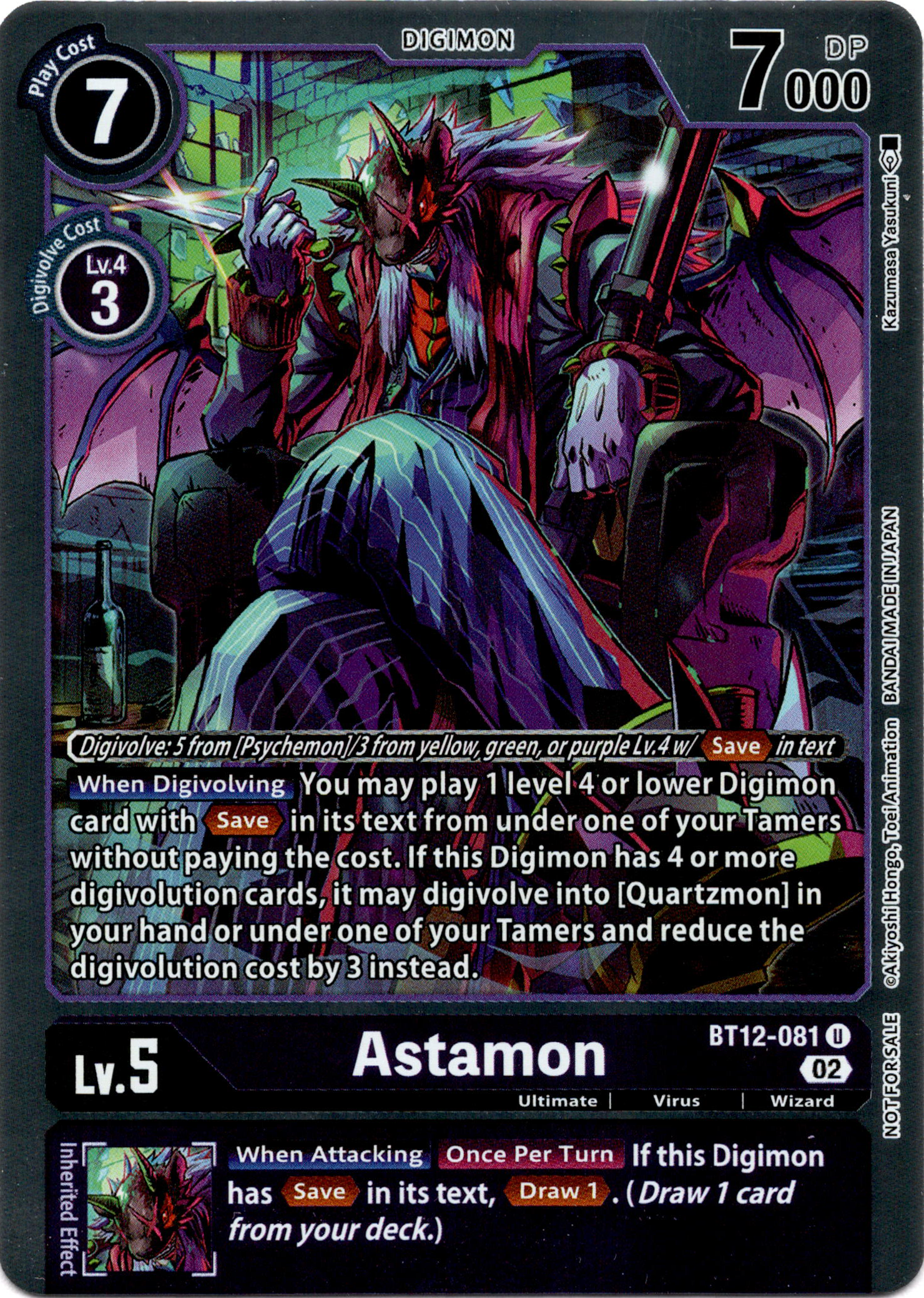 Astamon (Box Topper) - BT12-081 U - Across Time - Foil - Card Cavern
