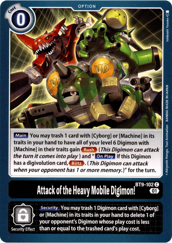 Attack of the Heavy Mobile Digimon! - BT9-102 C - X Record - Card Cavern